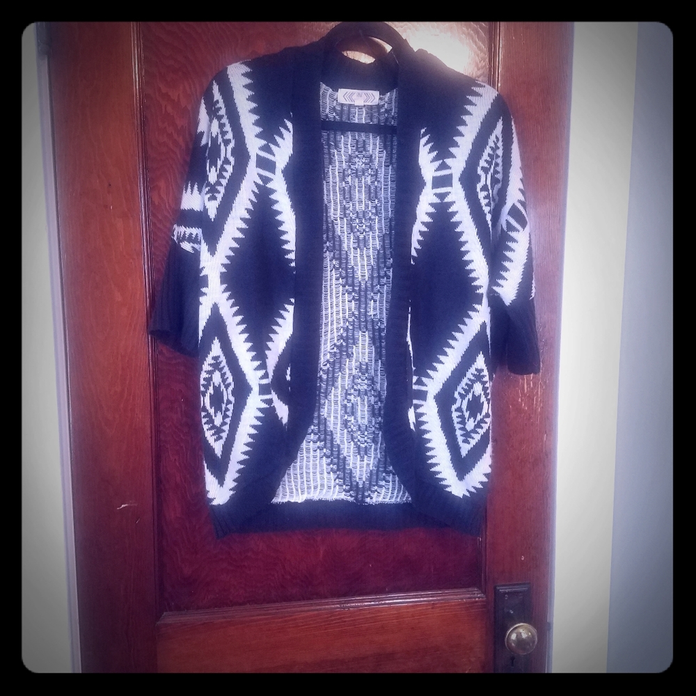 Aztec print cardigan